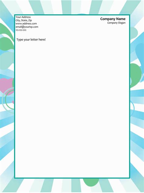 free letterhead template word